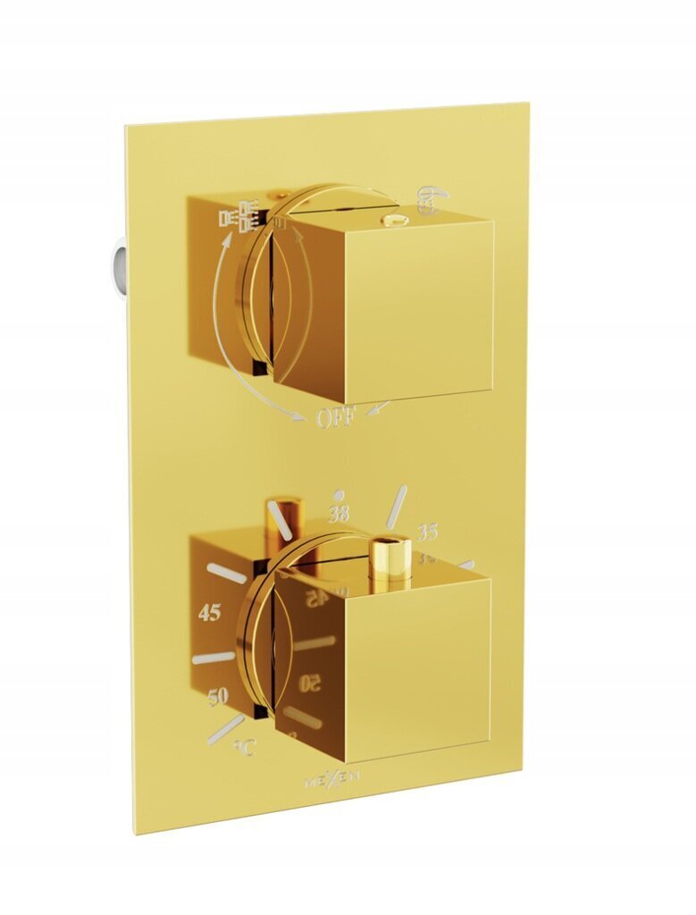 Varjatud dušikomplekt termostaadiga Mexen Cube 6in1, 30x30 cm, Gold цена и информация | Dušikomplektid ja süsteemid | hansapost.ee