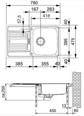 Стальная кухонная мойка Franke Euroform EFX 614-78 цена и информация | Раковины на кухню | hansapost.ee