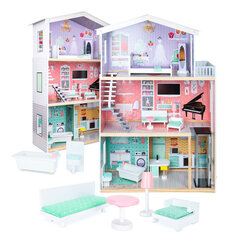 Деревянный кукольный домик + пастельная мебель 117см цена и информация | Игрушки для девочек | hansapost.ee