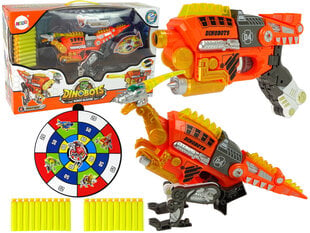 Transformeris dinozauras Dinobots su šaudymo funkcija Lean Toys, oranžinis цена и информация | Игрушки для мальчиков | hansapost.ee