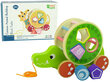 Puidust sorteerija nööriga, krokodill цена и информация | Beebide mänguasjad | hansapost.ee