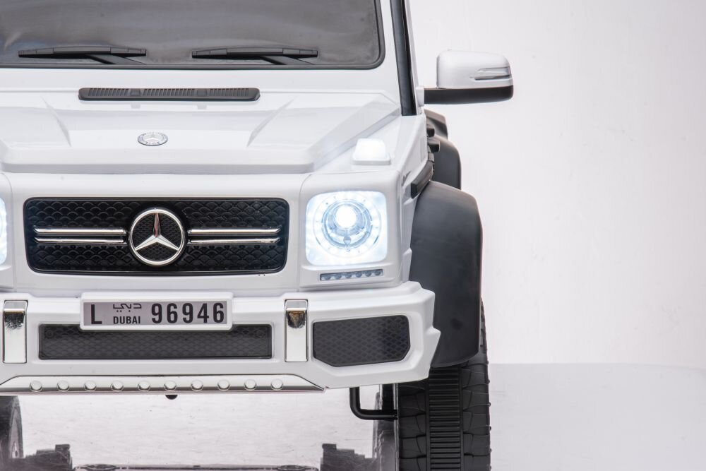 Ühekohaline elektriauto lastele 6x6 Mercedes Benz G63, valge hind ja info | Laste elektriautod | hansapost.ee