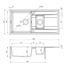 Graniidist köögivalamu Deante Eridan ZQE A513, Alabaster price and information | Kitchen sinks | hansapost.ee