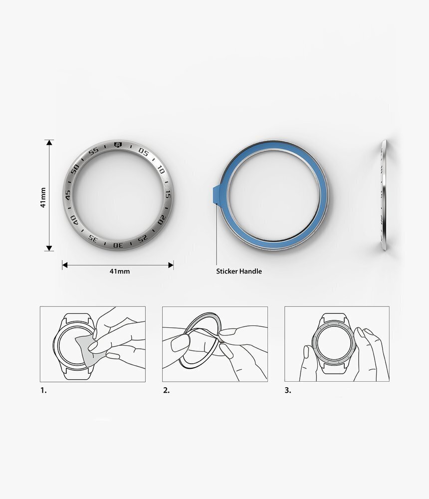 Ringke Bezel Styling case frame envelope ring Samsung Galaxy Watch 3 41 mm silver (GW3-41-01) hind ja info | Nutikellade aksessuaarid ja tarvikud | hansapost.ee