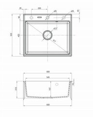 Deante granitinė virtuvinė plautuvė Deante Andante, ZQN_T103, Anthracite цена и информация | Кухонные раковины | hansapost.ee