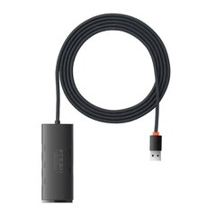 Hub 4w1 Baseus Lite Series USB do 4x USB 3.0 2m (czarny) цена и информация | Адаптеры и USB-hub | hansapost.ee