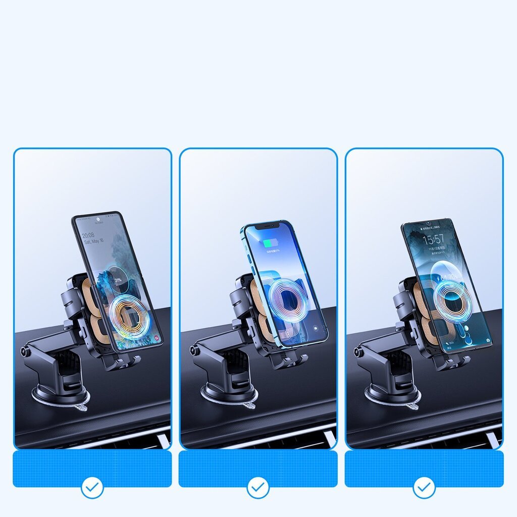 JoyroomJR-ZS246 Dual-Coil Wireless Car Charger Holder (Dashboard)-Black hind ja info | Laadijad mobiiltelefonidele | hansapost.ee