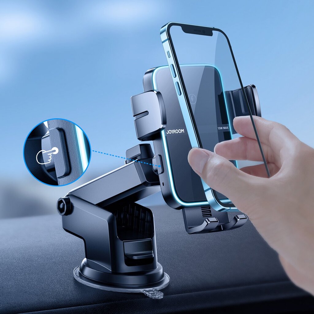 JoyroomJR-ZS246 Dual-Coil Wireless Car Charger Holder (Dashboard)-Black hind ja info | Laadijad mobiiltelefonidele | hansapost.ee