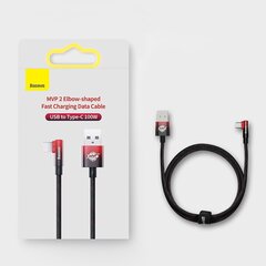 Baseus MVP 2 Elbow-shaped Fast Charging Data Cable USB to Type-C 100 Вт 1 м Black+Red цена и информация | Кабели для телефонов | hansapost.ee