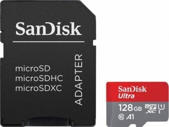 Sandisk Ultra microSDXC 128GB + SD-adapter hind ja info | Mälukaardid mobiiltelefonidele | hansapost.ee