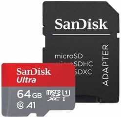 Sandisk Ultra microSDXC 64GB + adapter цена и информация | Карты памяти | hansapost.ee