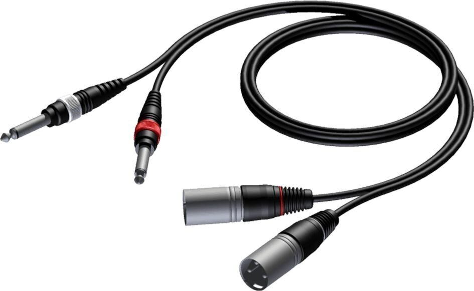 Kaabel Procab Jack 6,3mm x2 - XLR x2 1,5m hind ja info | Juhtmed ja kaablid | hansapost.ee