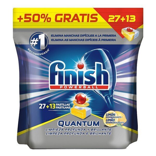 Finish Quantum Lemon nõudepesumasina tabletid, 27+13 tk. цена и информация | Nõudepesuvahendid | hansapost.ee