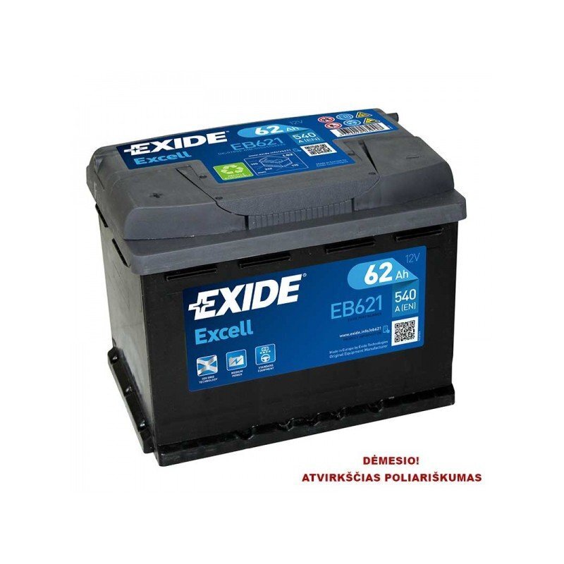 Aku EXIDE EB621 62 Ah 540 A hind ja info | Autoakud | hansapost.ee