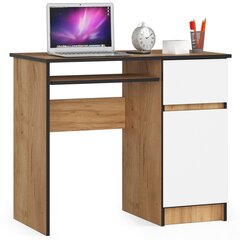 Компьютерный стол Pixel, 90 см, цвет дуб/белый цена и информация | Компьютерные, письменные столы | hansapost.ee