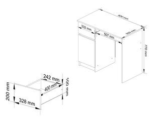 Arvutilaud Pixel, 90 cm, tamm/valge värv hind ja info | Arvutilauad, kirjutuslauad | hansapost.ee