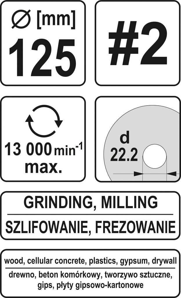 Ketas lihvimiseks, freesimiseks, sile D-125mm (YT-59165) price and information | Käsitööriistad | hansapost.ee