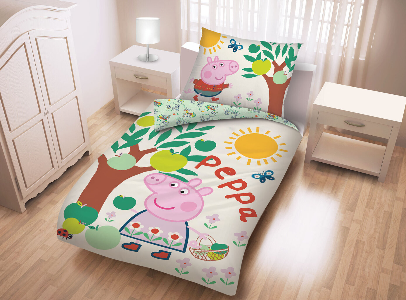 Laste voodipesukomplekt Peppa, 140x200, 2 osaline цена и информация | Laste voodipesu | hansapost.ee