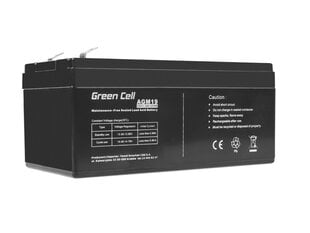 AGM Green Cell Agm VRLA 12V 3,3AH Бесплатная батарея для системы сигнализации, кассовый аппарат, игрушки цена и информация | Аккумуляторы | hansapost.ee