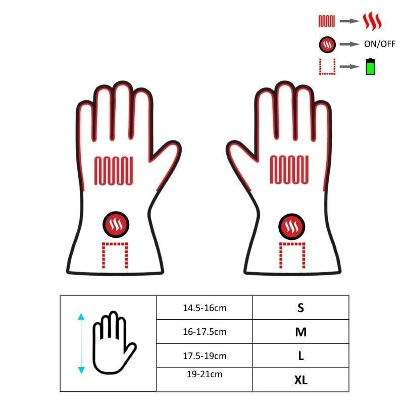 Elektrilise soojendusega Suusa/Mootorratta Kindad Glovii GS9 Must XL hind ja info | Soojendavad tooted | hansapost.ee