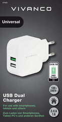 VIVANCO 2xUSB Charger 3.4A 2.4A+1A hind ja info | Laadijad mobiiltelefonidele | hansapost.ee