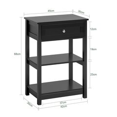 Столик с ящиками, черный, FBT46-SCH цена и информация | Ночные шкафы | hansapost.ee