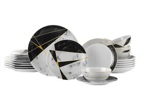 Kutahya Porselen lõunasöögi serviis Black Marble, 24-osaline price and information | Tableware and tableware sets | hansapost.ee