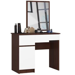 Туалетный столик с зеркалом 50x60 см, темно-коричневый/белый цена и информация | Туалетные столики | hansapost.ee