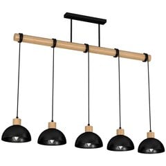 Подвесной светильник Milagro ERIK Black/Wood 5xE27 цена и информация | Люстры | hansapost.ee