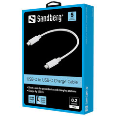 Sandberg 136-30 USB-C to USB-C Charge cable 0.2m hind ja info | Juhtmed ja kaablid | hansapost.ee