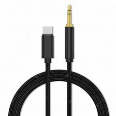 Kaabel Mocco Textile Premium AUX /USB-C -> 3.5 mm 1mm, Must hind ja info | Mocco Kodumasinad | hansapost.ee