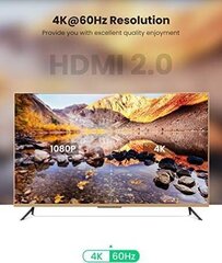 Кабель HDMI UGREEN, 4K, 2м, черный, HD118 цена и информация | Кабели и провода | hansapost.ee