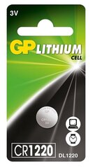 Батарейка GP Lithium CR1220 (DL1220), 1 шт. цена и информация | Батарейки | hansapost.ee