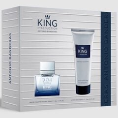 Komplekt Antonio Banderas King Of Seduction meestele: tualettvesi EDT, 50 ml + raseerimisjärgne losjoon, 75 ml hind ja info | Parfüümid meestele | hansapost.ee