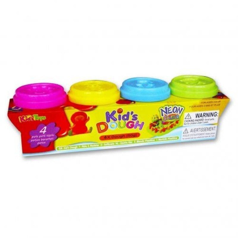 Plastiliin Kids Dough Neon, 4 värvi hind ja info | Arendavad laste mänguasjad | hansapost.ee