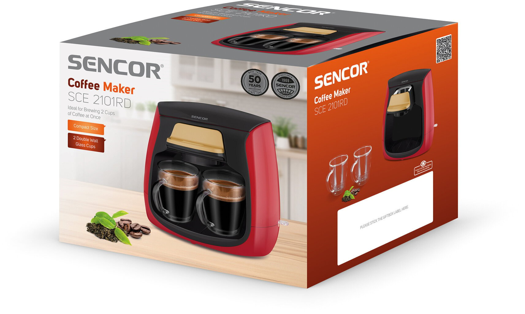 Sencor SCE2101RD цена и информация | Kohvimasinad ja espressomasinad | hansapost.ee
