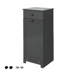 SoBuy Bathroom Laundry Basket Bathroom Storage Cabinet Unit with Drawer,BZR21-DG цена и информация | Шкафчики для ванной | hansapost.ee