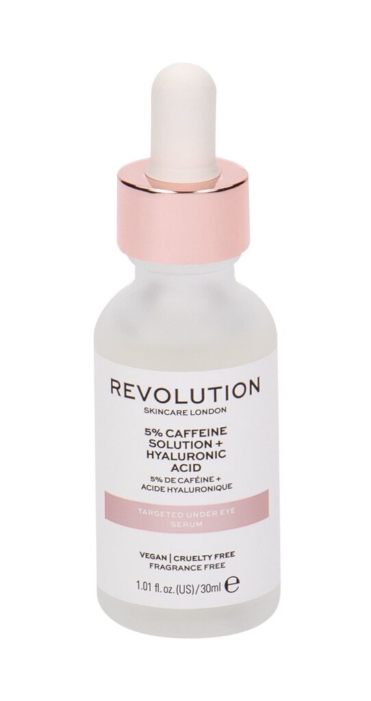 Niisutav silmaseerum Makeup Revolution London Scincare 5% Caffeine + Hyaluronic Acid, 30 ml цена и информация | Silmakreemid ja seerumid | hansapost.ee
