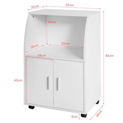 Белый, деревянный кухонный шкаф на колесиках FRG241-W цена и информация | Кухонные шкафчики | hansapost.ee