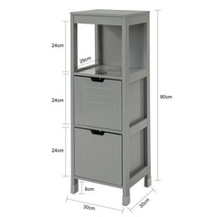 SoBuy Напольный шкаф для хранения вещей для ванной комнаты с 1 полкой и 2 ящиками, FRG127-SG цена и информация | Шкафчики для ванной | hansapost.ee