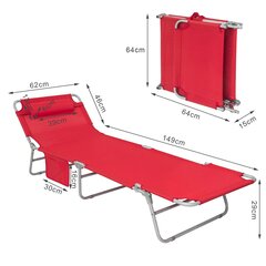 Matkatoolide komplekt, 2 tooli, punane, OGS35-Rx2 цена и информация | Шезлонги | hansapost.ee