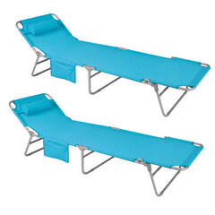 Складной стул для кемпинга, набор из 2 шт., синий, OGS35-Bx2 цена и информация | Лежаки | hansapost.ee