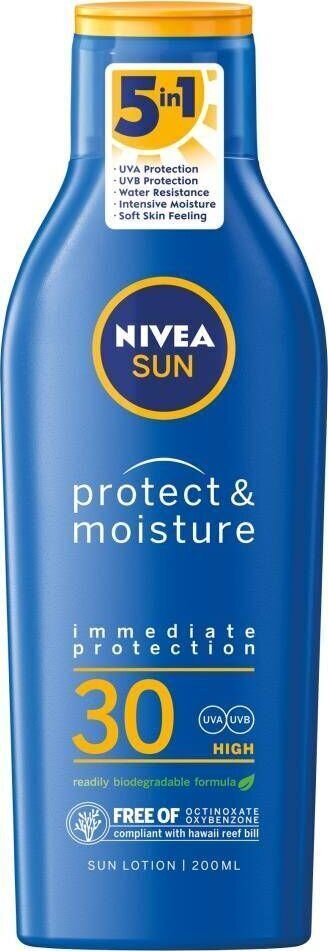 Niisutav päikesekreem Nivea SPF30, 200 ml hind ja info | Päikesekaitse ja päevitusjärgsed kreemid | hansapost.ee