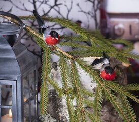 Декорация «Черный снегирь», 2 шт. цена и информация | Рождественские украшения | hansapost.ee