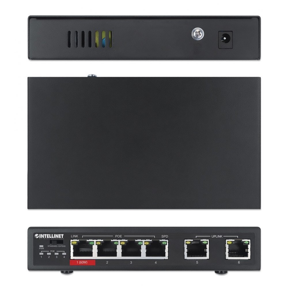 Fast Ethernet, 6 priev. RJ45 10/100, sealhulgas 3x PoE ja 1x suure võimsusega PoE hind ja info | Võrgulülitid | hansapost.ee