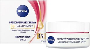 Набор Nivea для женщин: дневной крем от морщин 45+, 50 мл + укрепляющий крем SPF15, 50 мл цена и информация | Кремы для лица | hansapost.ee
