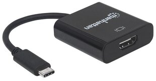 Adapter Manhattan AV USB-C 3.1 to HDMI M/F 1080P/4K, must hind ja info | Manhattan Mobiiltelefonid, fotokaamerad, nutiseadmed | hansapost.ee