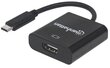 Adapter Manhattan AV USB-C 3.1 to HDMI M/F 1080P/4K, must hind ja info | USB adapterid ja jagajad | hansapost.ee