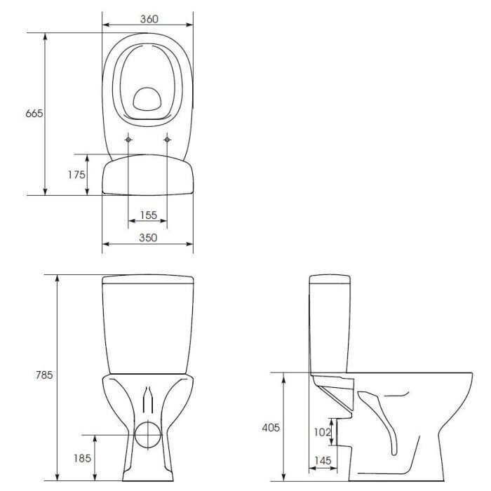 WC-pott Cersanit Compact 659 NEW CO 010 koos aeglaselt sulguva kaanega hind ja info | WС-potid | hansapost.ee