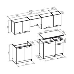 Köögikomplekt Halmar Daria, hall hind ja info | Köögimööbli komplektid | hansapost.ee